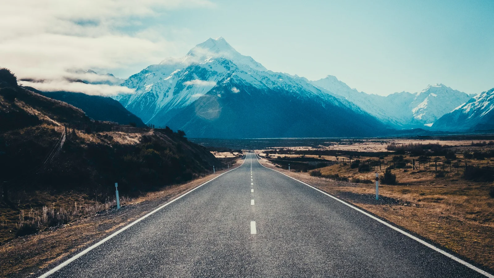 Large campervan on a narrow New Zealand road