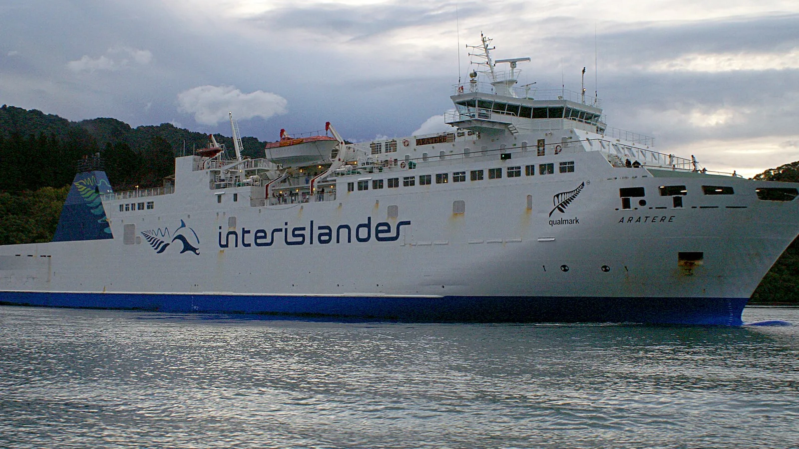 Cook Strait ferry entering Picton Harbour