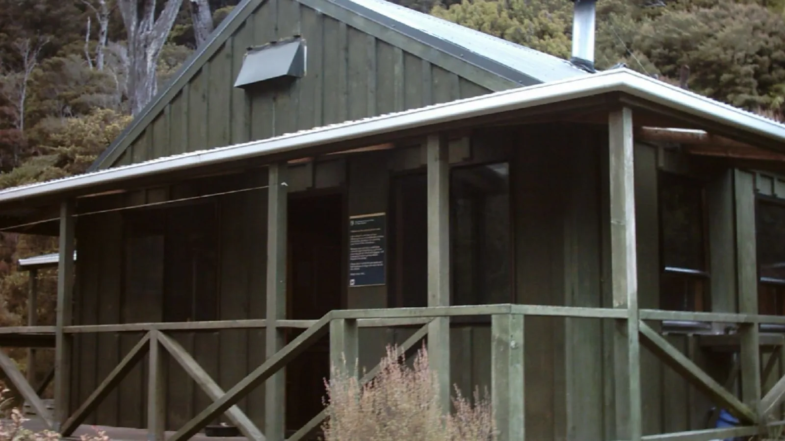 Backcountry hut in New Zealand mountains