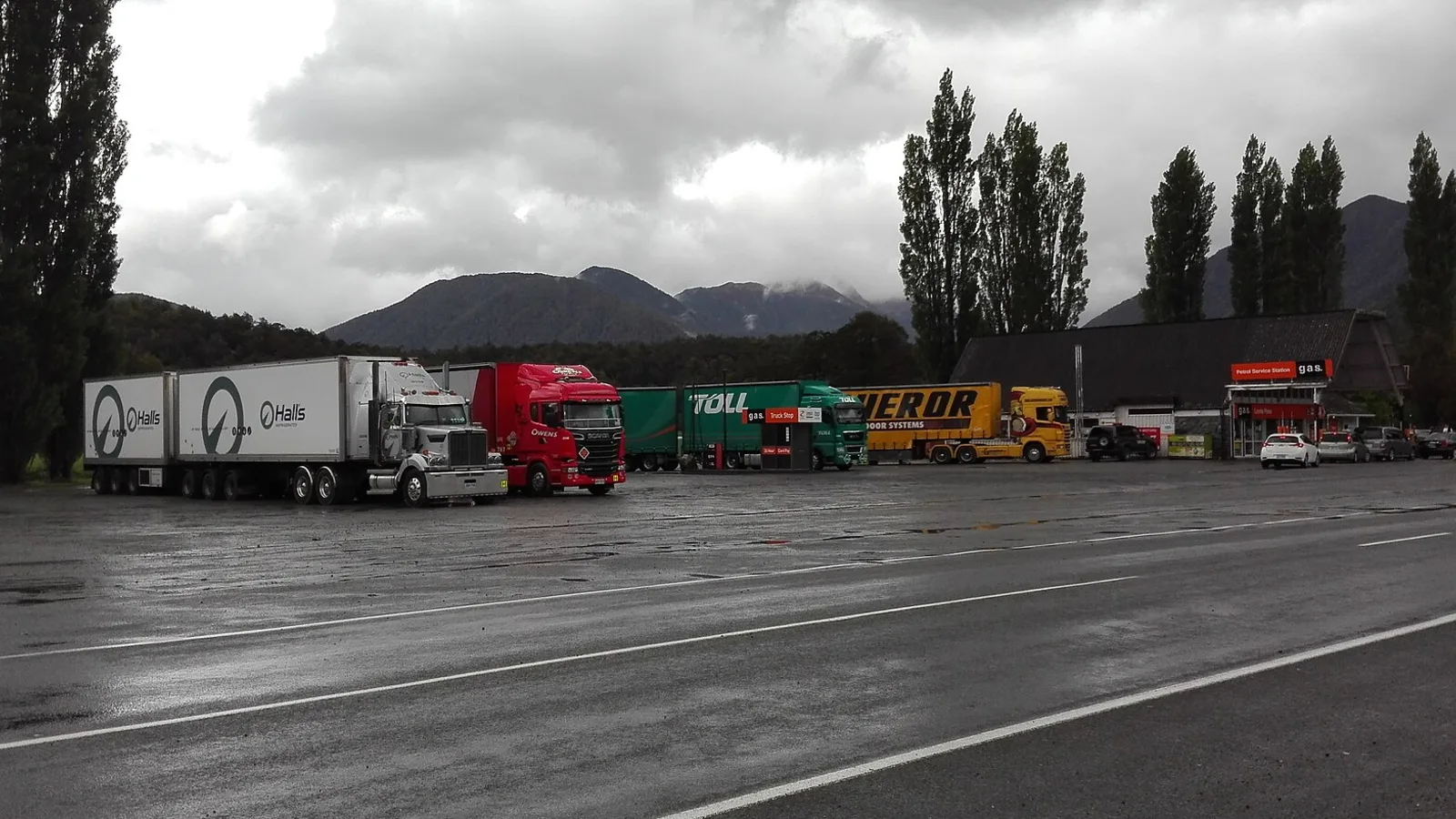 Campervan refuelling during a New Zealand road trip