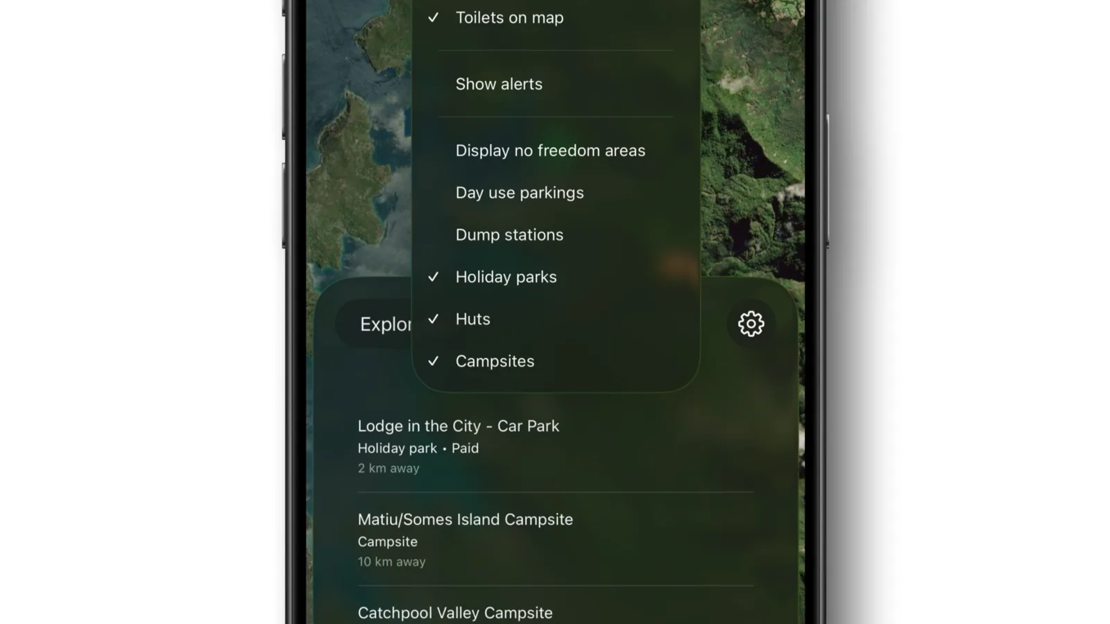 Saved place lists in KiwiCamping